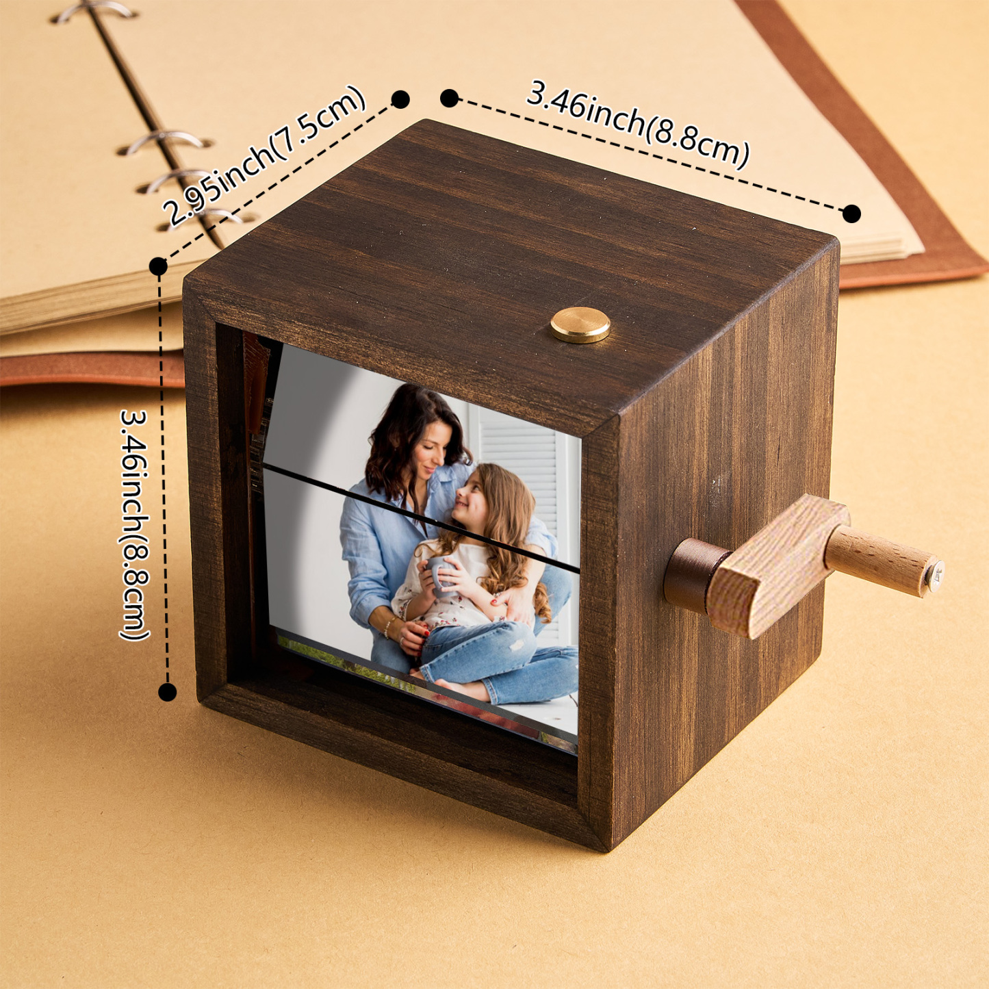 Custom Calendar Photo Flipbook Frame Animation Machine Mechanical Hand-cranked Flipbook Box Photo Album Mother��s Day Gifts