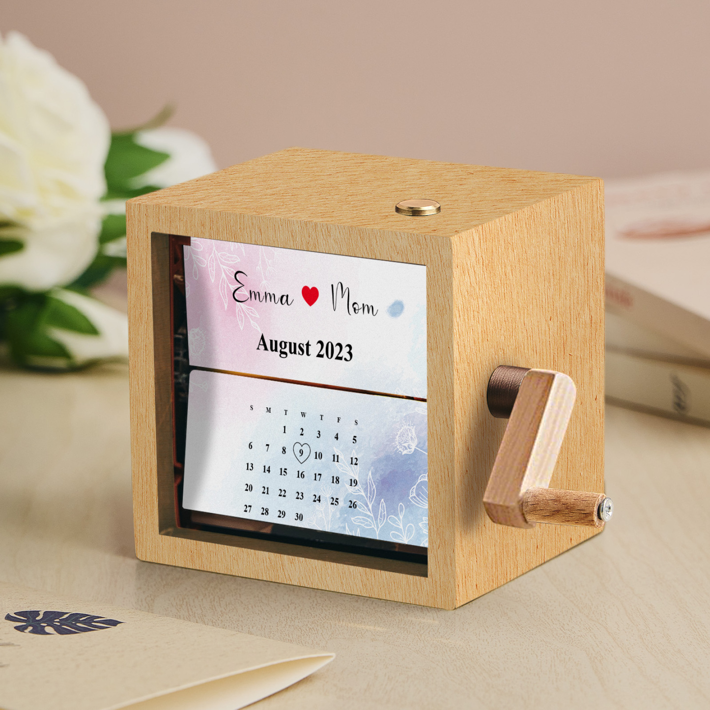 Custom Calendar Photo Flipbook Frame Animation Machine Mechanical Hand-cranked Flipbook Box Photo Album Mother��s Day Gifts
