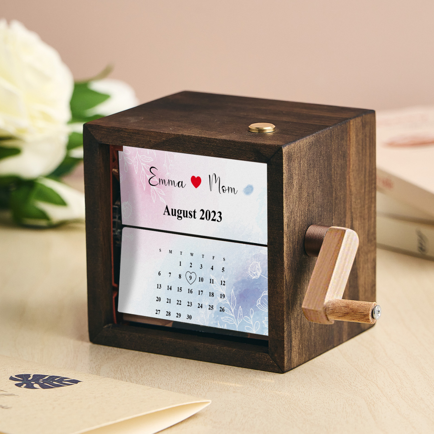 Custom Calendar Photo Flipbook Frame Animation Machine Mechanical Hand-cranked Flipbook Box Photo Album Mother��s Day Gifts