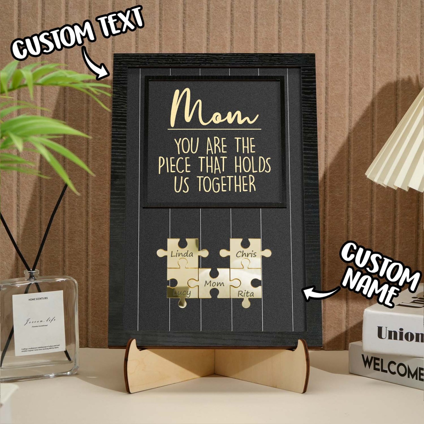 Mum You Are The Piece That Holds Us Together Wooden Puzzle Piece Sign Mother's Day Gift