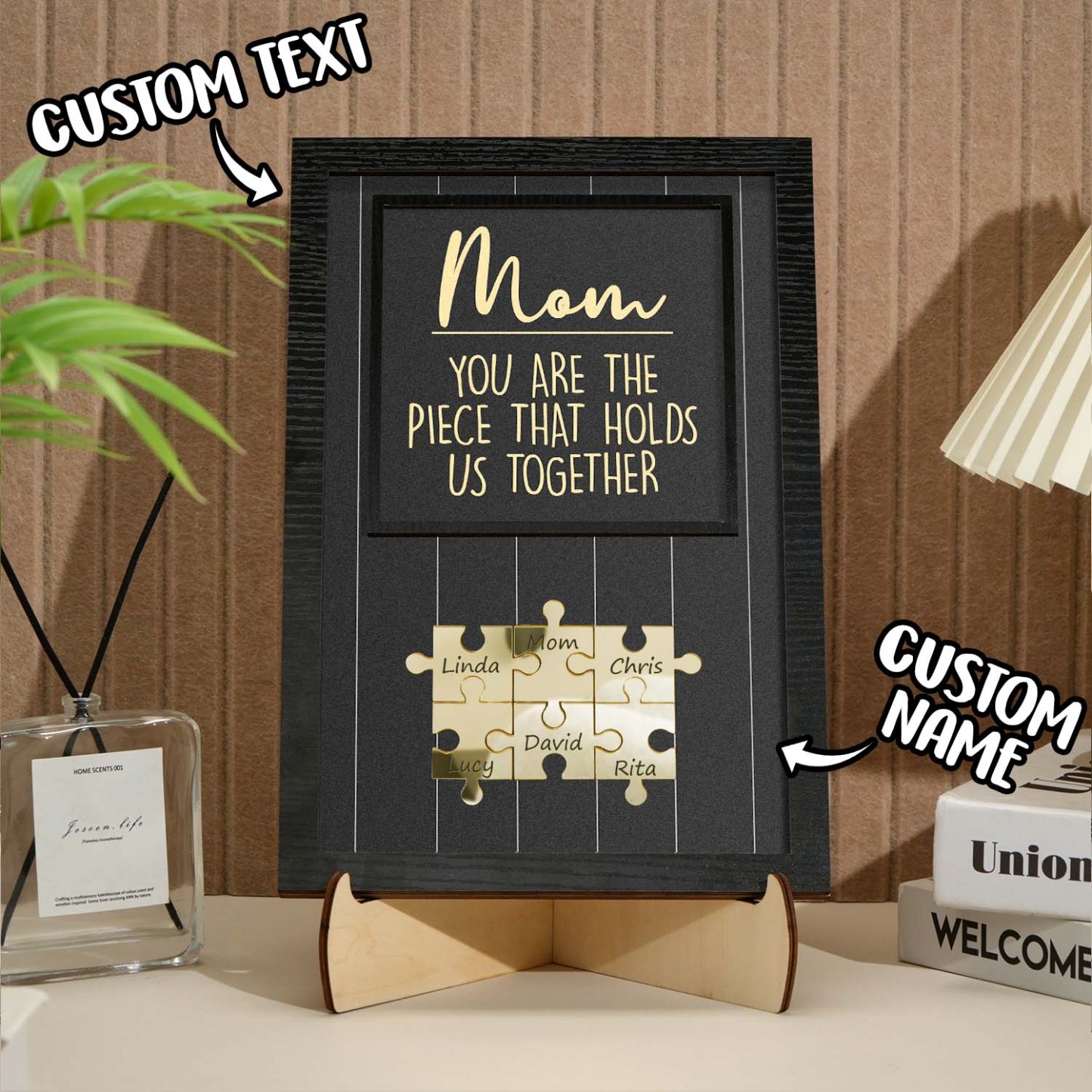 Mum You Are The Piece That Holds Us Together Wooden Puzzle Piece Sign Mother's Day Gift
