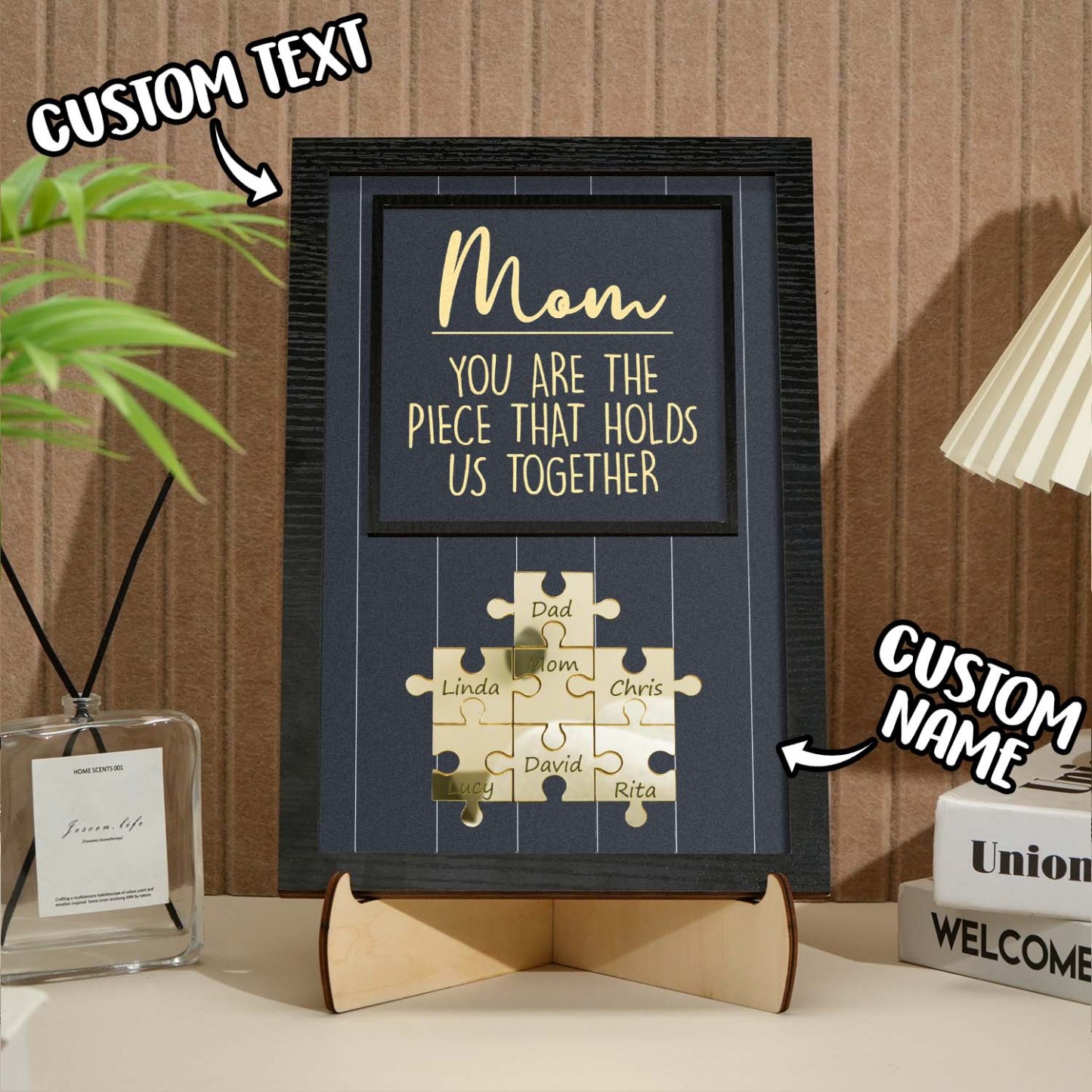Mum You Are The Piece That Holds Us Together Wooden Puzzle Piece Sign Mother's Day Gift
