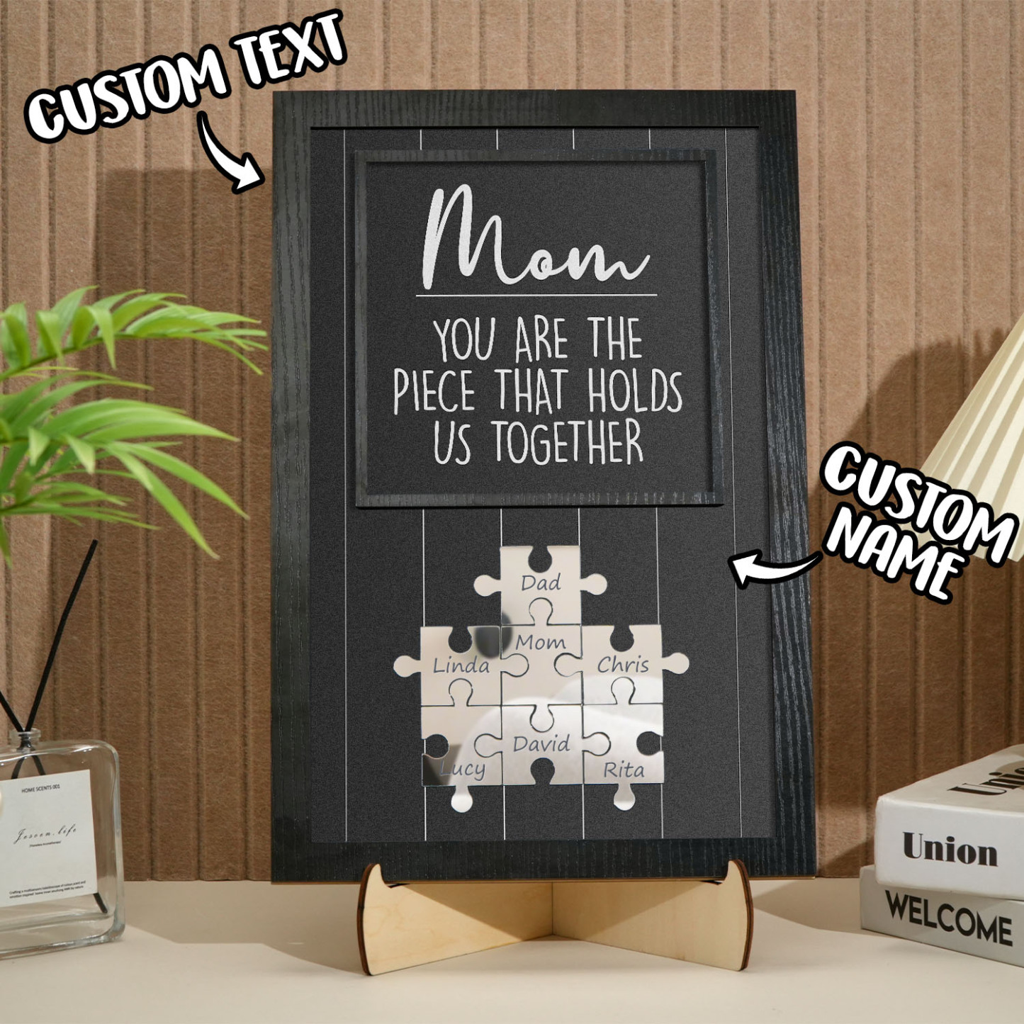Mum You Are The Piece That Holds Us Together Wooden Puzzle Piece Sign Mother's Day Gift
