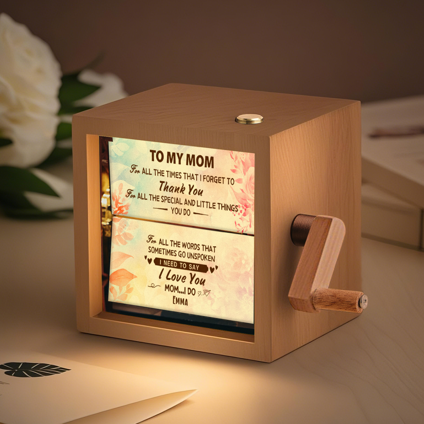 Custom To My Mom Photo Flipbook Frame Animation Machine Mechanical Hand-cranked Flipbook Box Photo Album Mother��s Day Gifts