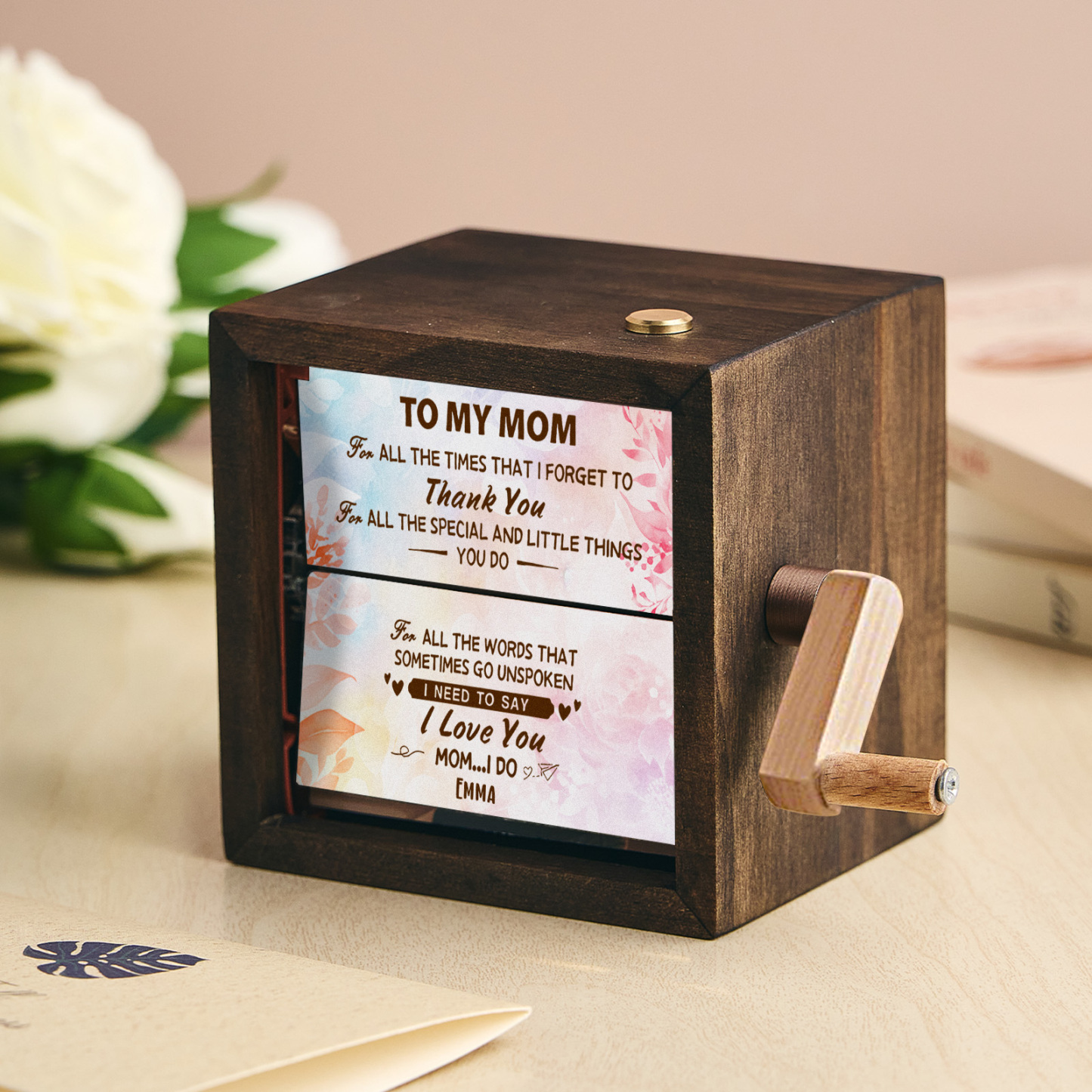 Custom To My Mom Photo Flipbook Frame Animation Machine Mechanical Hand-cranked Flipbook Box Photo Album Mother��s Day Gifts