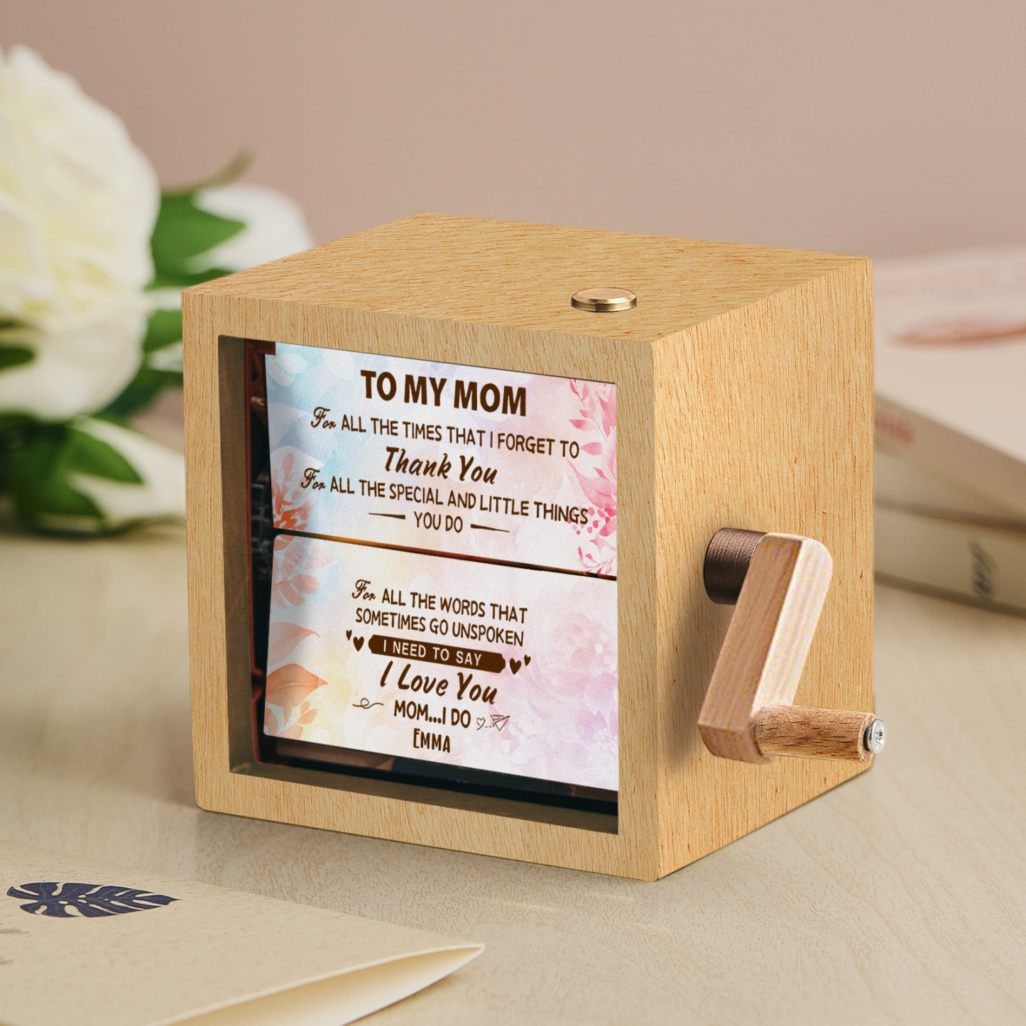 Custom To My Mom Photo Flipbook Frame Animation Machine Mechanical Hand-cranked Flipbook Box Photo Album Mother��s Day Gifts