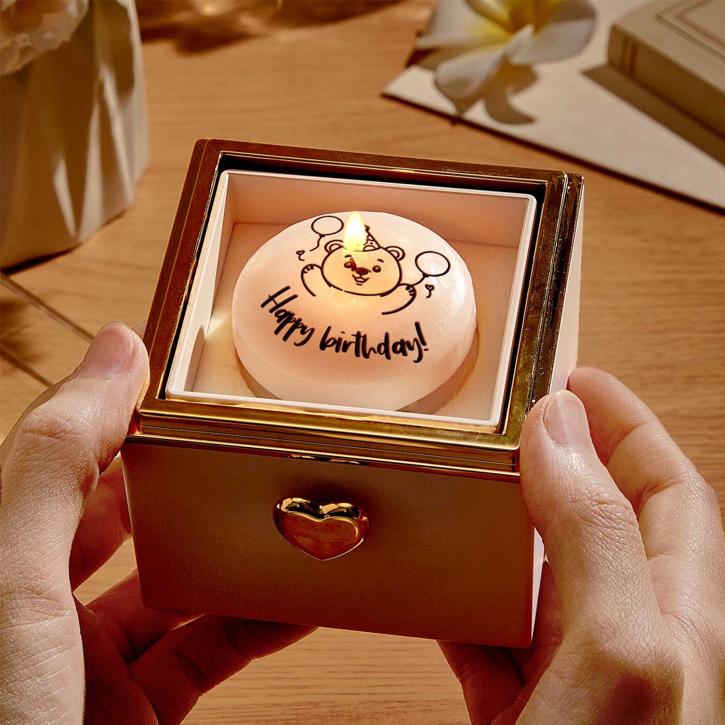 Custom Magical Candle Jewelry Box Flip Box With Personalized Text Anniversary Gifts