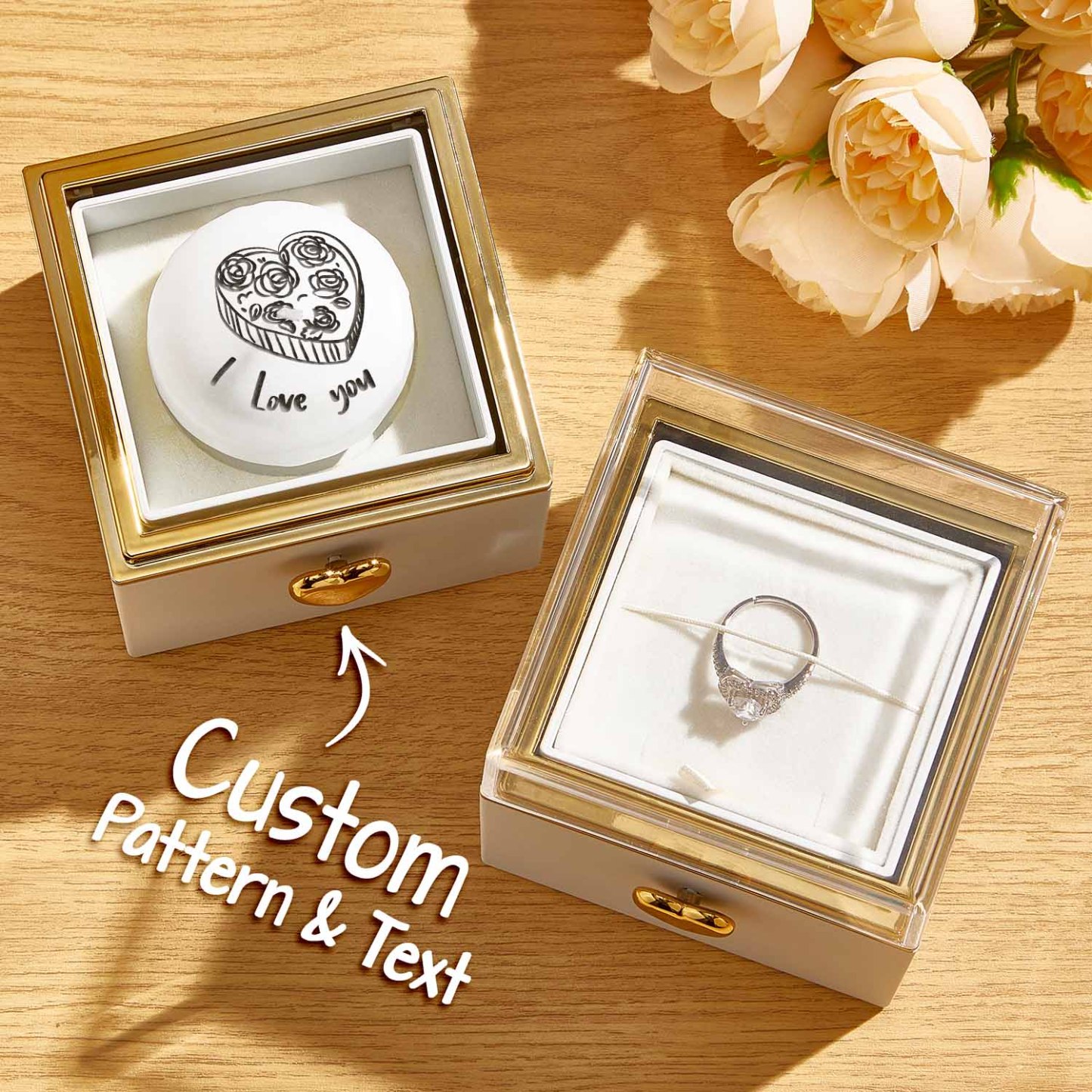 Custom Magical Candle Jewelry Box Flip Box With Personalized Text Anniversary Gifts