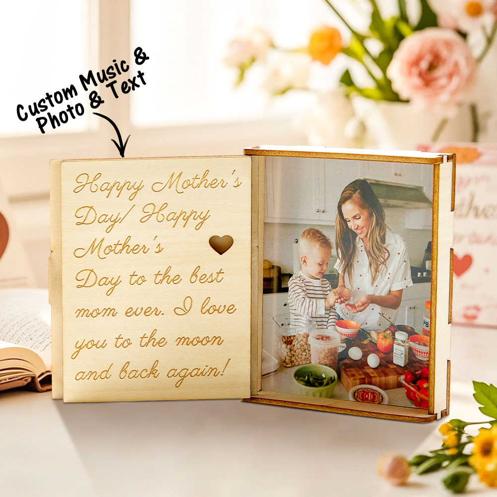 Best Music Gift Box for Girlfriend Custom Photo Music Box with Any Song or Your Voice Mother‘s Day Gift