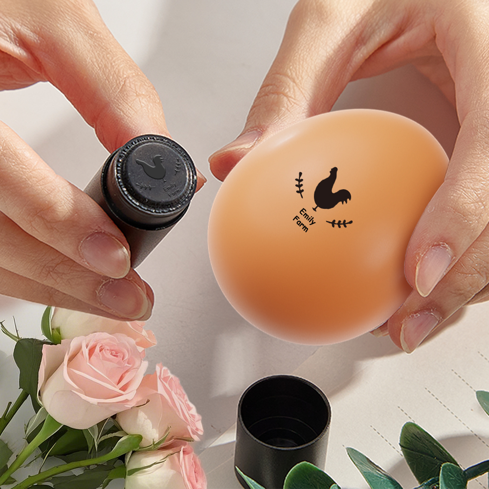 Custom Egg Stamp with Personalized Pattern and Text Gift for Family Fa