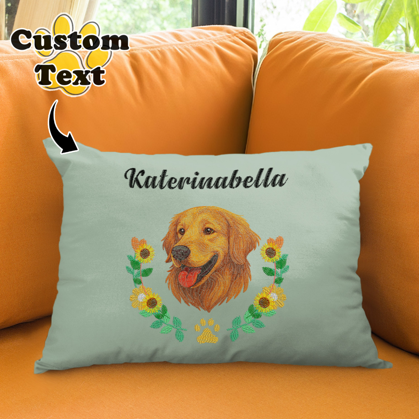 Custom Embroidered Style Pet Avatar Pillow, Custom Pet Pillow, Unique Gifts For Dog Lover, Dog Mom Gift, Pet Owner Gift - soufeelus