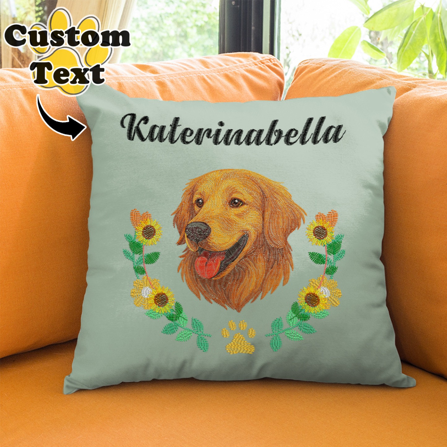 Custom Embroidered Style Pet Avatar Pillow, Custom Pet Pillow, Unique Gifts For Dog Lover, Dog Mom Gift, Pet Owner Gift - soufeelus