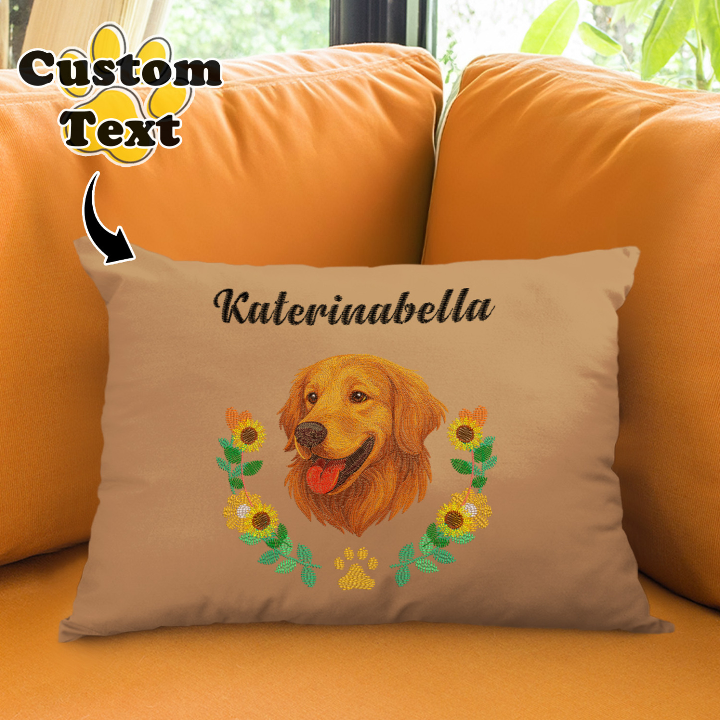 Custom Embroidered Style Pet Avatar Pillow, Custom Pet Pillow, Unique Gifts For Dog Lover, Dog Mom Gift, Pet Owner Gift - soufeelus