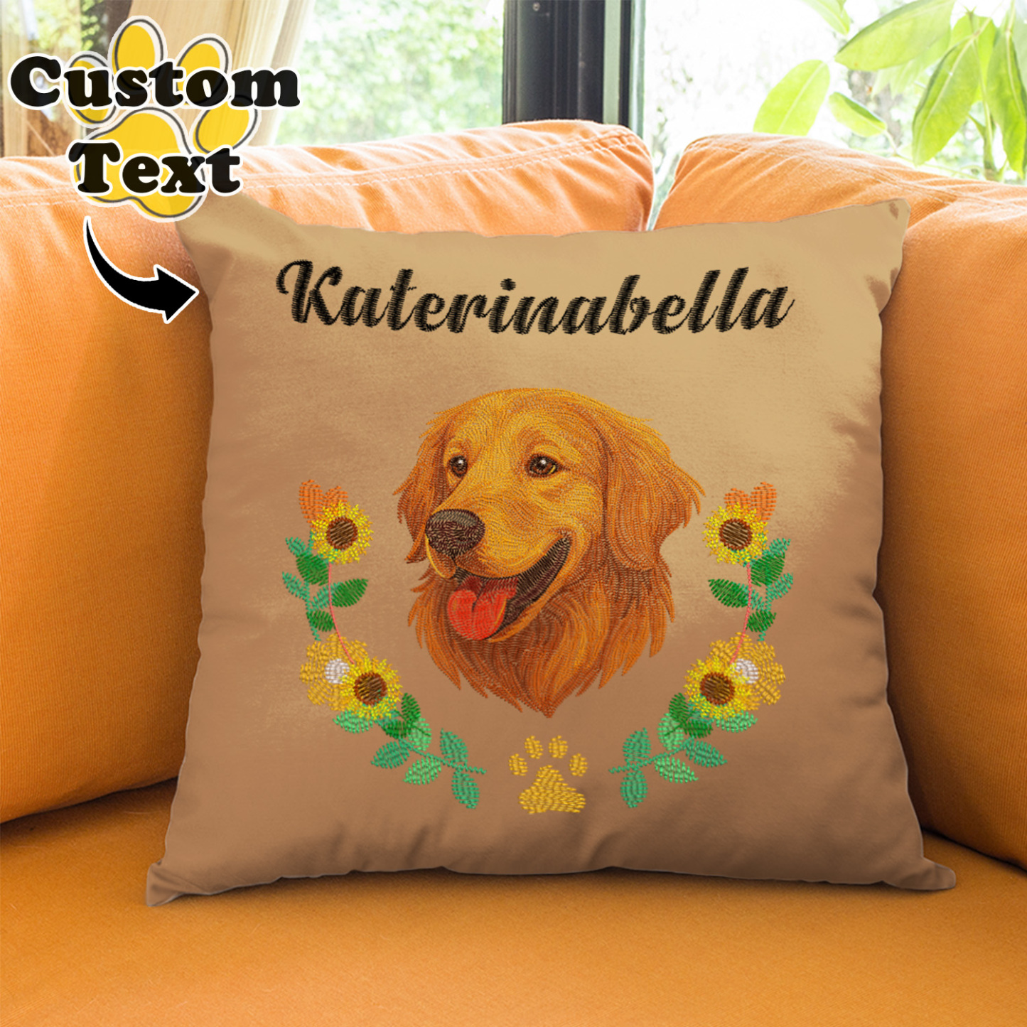 Custom Embroidered Style Pet Avatar Pillow, Custom Pet Pillow, Unique Gifts For Dog Lover, Dog Mom Gift, Pet Owner Gift - soufeelus