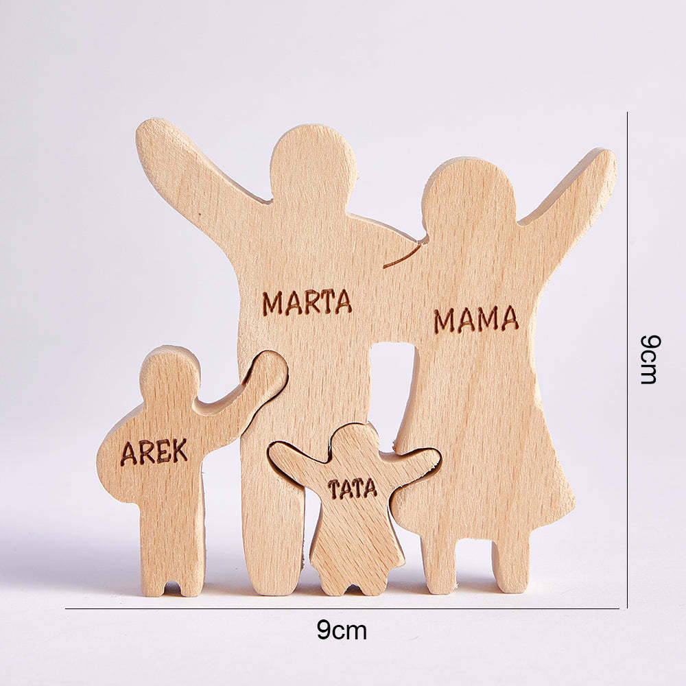 Personalized Wooden Family Puzzle Decor Custom Name Gifts for any Occasion - soufeelus
