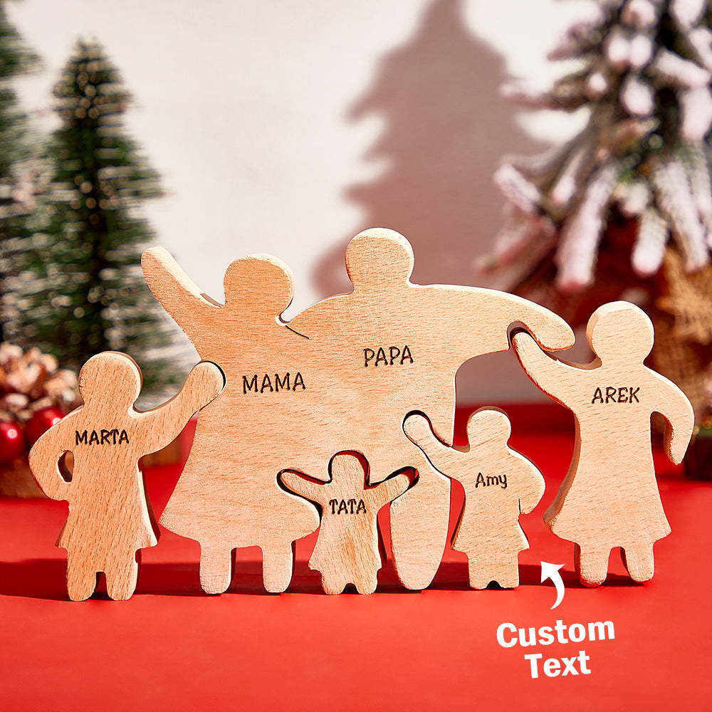 Personalized Wooden Family Puzzle Decor Custom Name Gifts for any Occasion - soufeelus