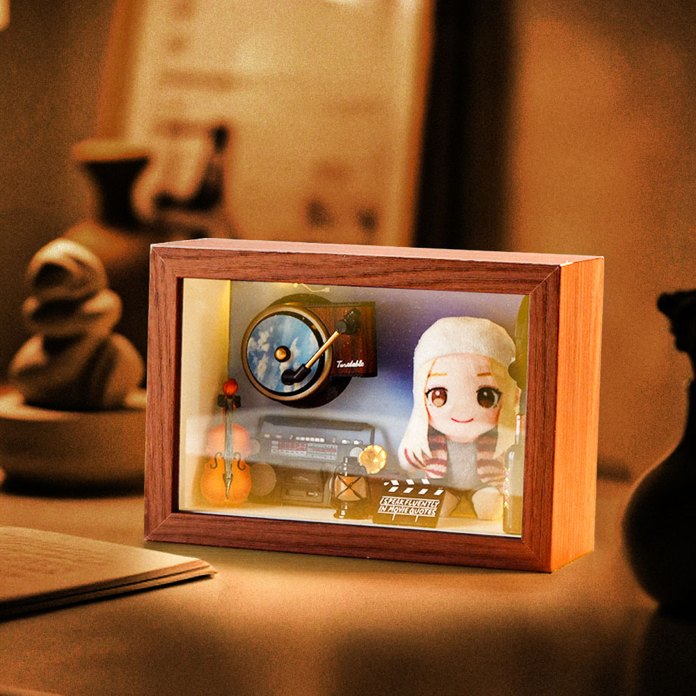 Custom Photo Plush Doll Pillow Music Box Personalized Music Player Mini Phonograph Gift for Her