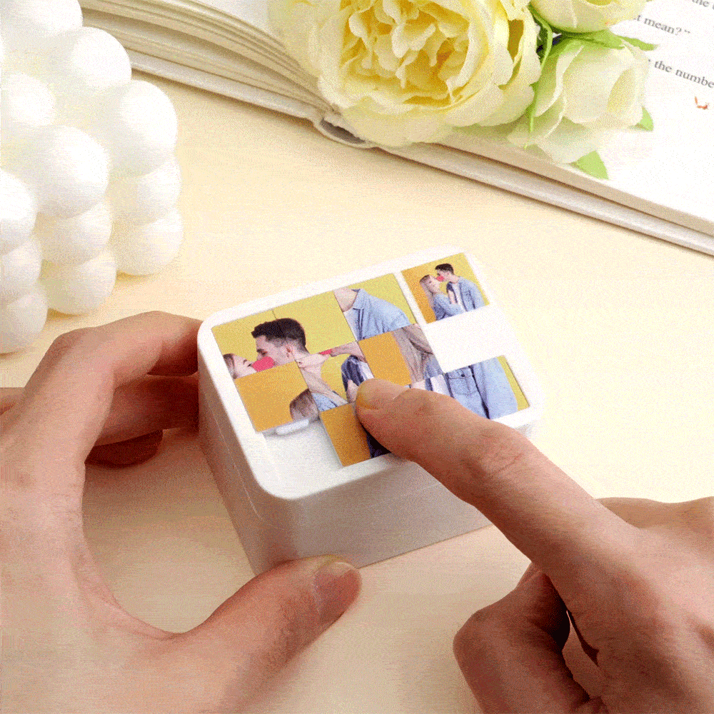 Custom Music Sliding Photo Puzzle Box Unlock a Personalized Gift with Music Photo & Voice Christmas Gifts