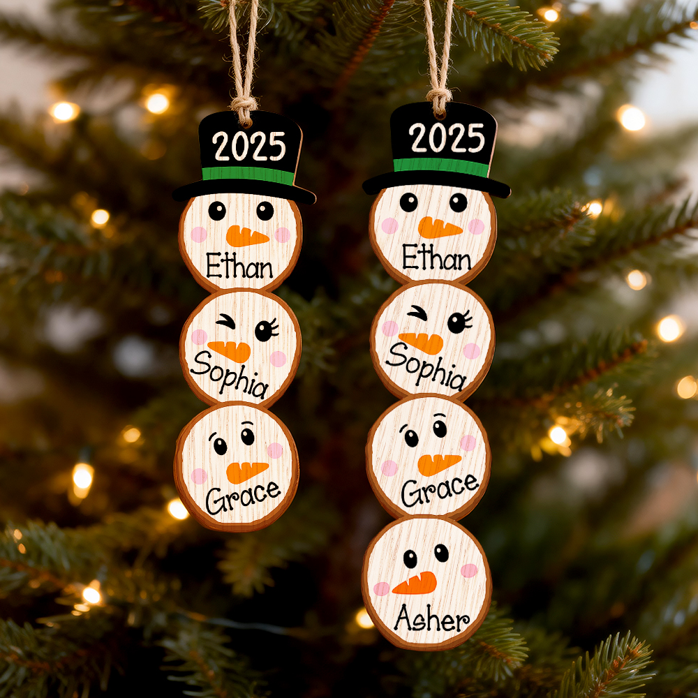 Custom Name Snowman Christmas Ornament 2025 Funny Family Ornament Gift Ideas