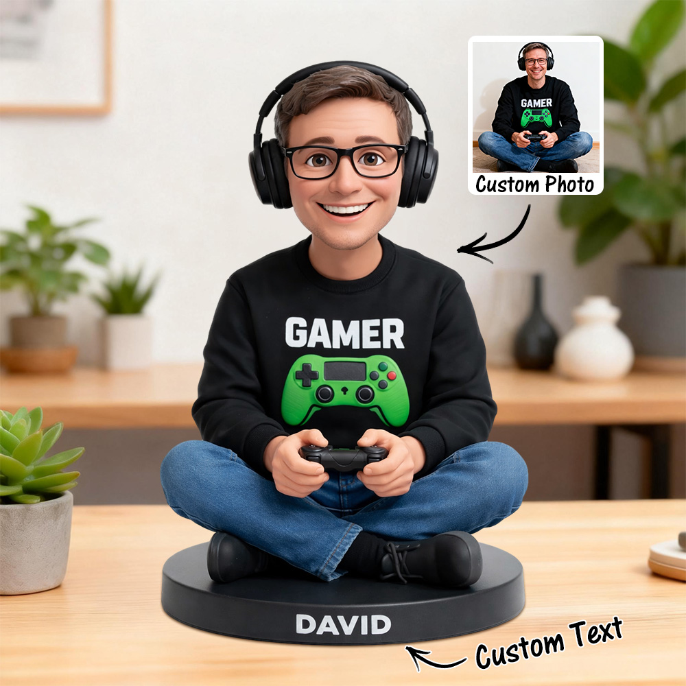 Custom Photo 2D Wooden Cute Animated Style Cartoon Style Desk Decor Best Gift for Him/Her - soufeelus