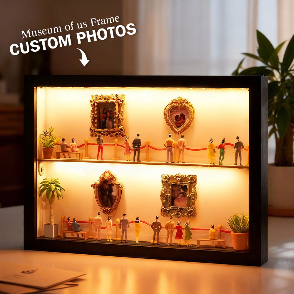 Personalized Museum of Us Frame Custom Photo Couples Gift for Her Mini Museum Gifts Best Valentine's Day Gifts detail