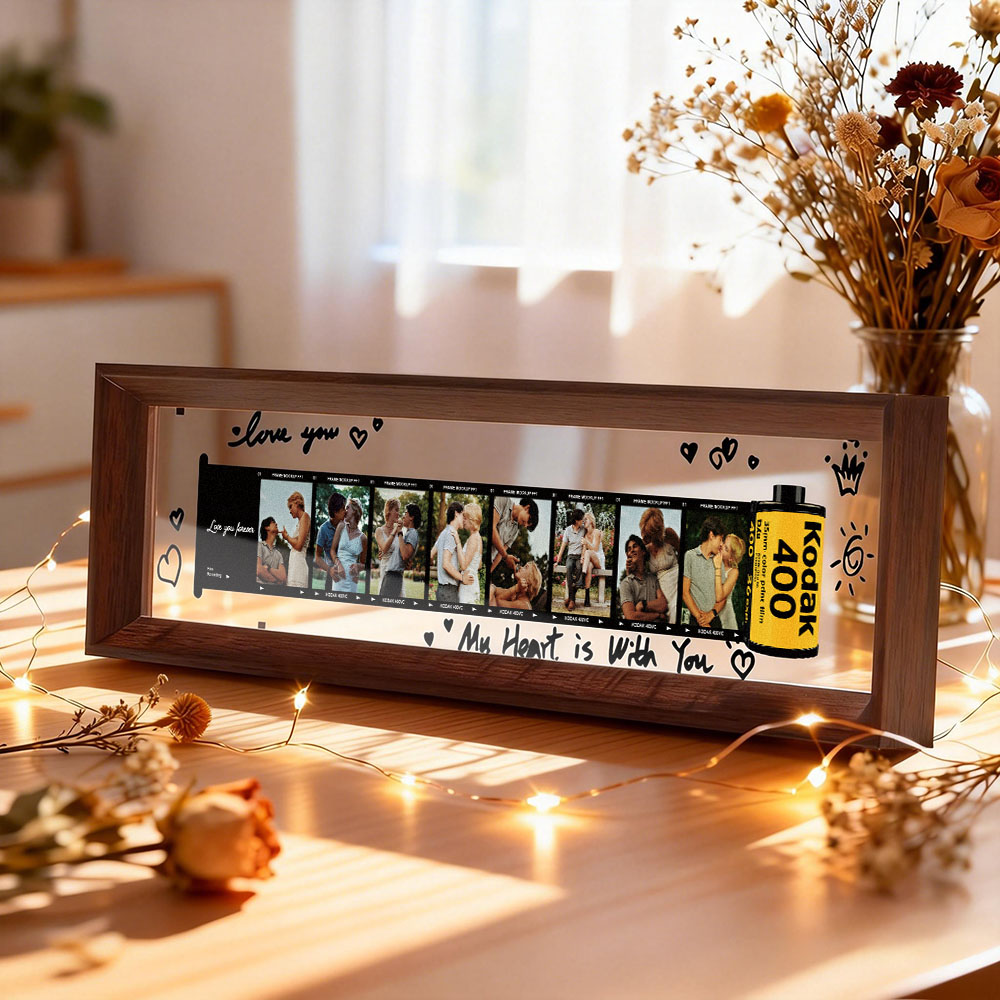 Custom Multi-photo Film Roll Picture Frame Wooden Photo Display Acrylic Graffiti Board