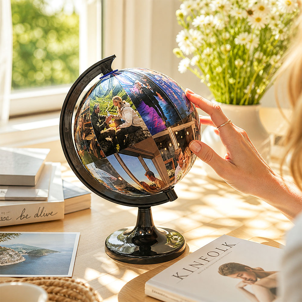Personalized Photo Globe DIY Set, Custom Photo Memory Globe, Unique Family Keepsake & Anniversary Gift