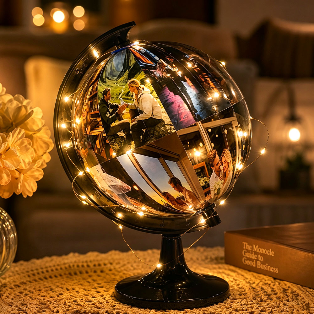 Personalized Photo Globe DIY Set, Custom Photo Memory Globe, Unique Family Keepsake & Anniversary Gift