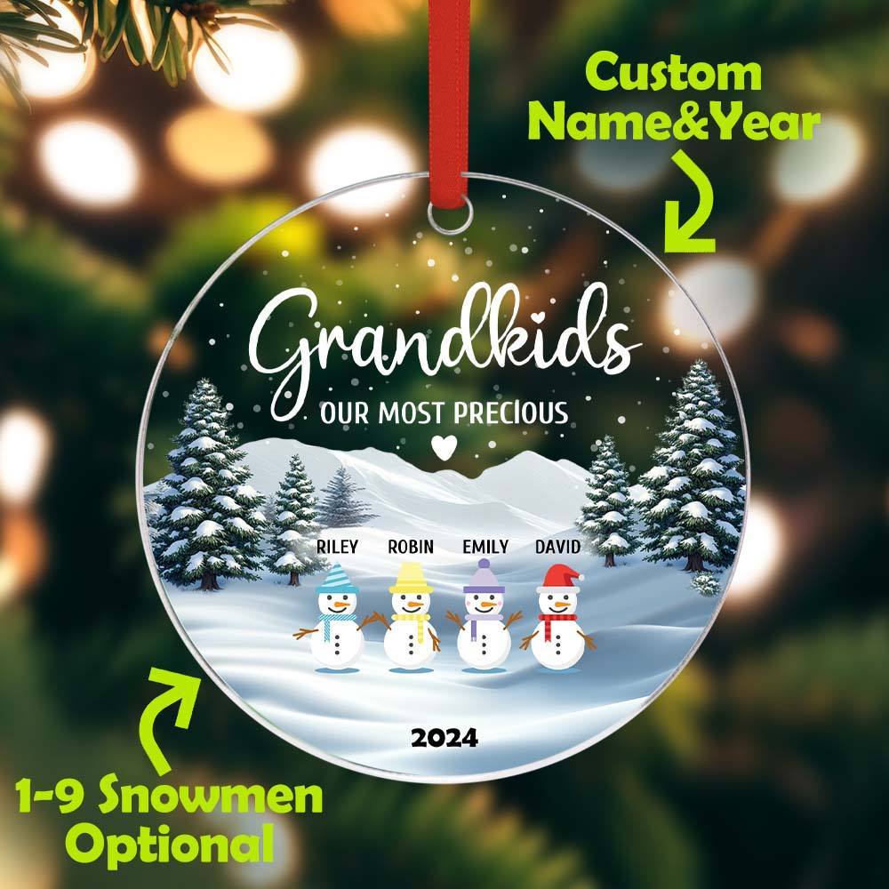 Personalized Snowman Ornament with Name Christmas Family Ornament for Christmas Gifts - soufeelus