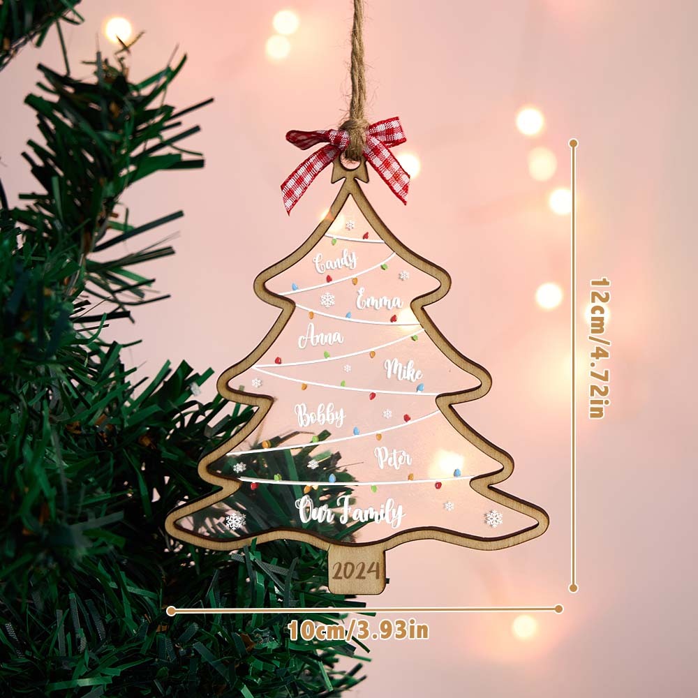 Wish You A Wonderful Christmas - Family Personalized Custom Ornament - Acrylic Custom Shaped - Christmas Gift For Family Members