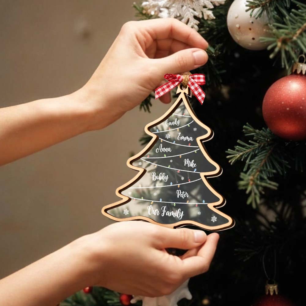 Wish You A Wonderful Christmas - Family Personalized Custom Ornament - Acrylic Custom Shaped - Christmas Gift For Family Members