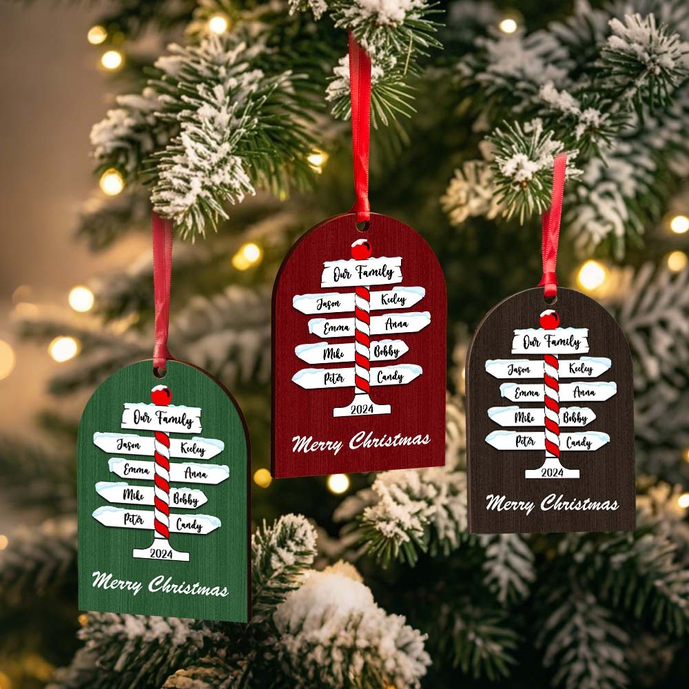Personalized Family Christmas Ornaments with Family Name Ornament for Christmas Gift - soufeelus