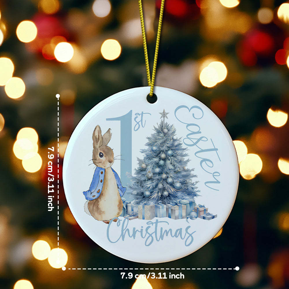 Personalized Baby's First Christmas Ornament Cute Rabbit Ornament for New Baby Christmas Gift - soufeelus