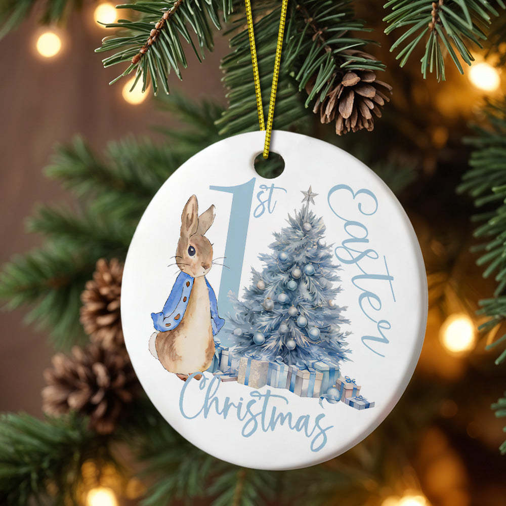 Personalized Baby's First Christmas Ornament Cute Rabbit Ornament for New Baby Christmas Gift - soufeelus