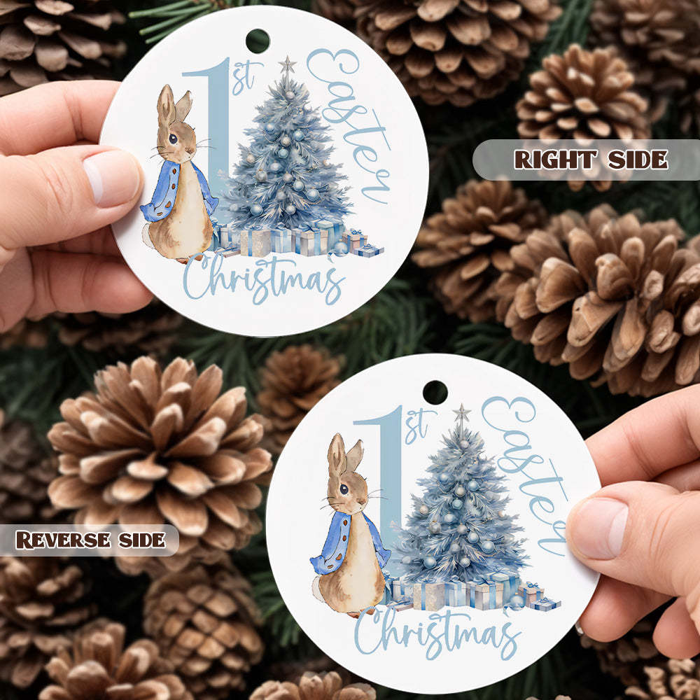 Personalized Baby's First Christmas Ornament Cute Rabbit Ornament for New Baby Christmas Gift - soufeelus