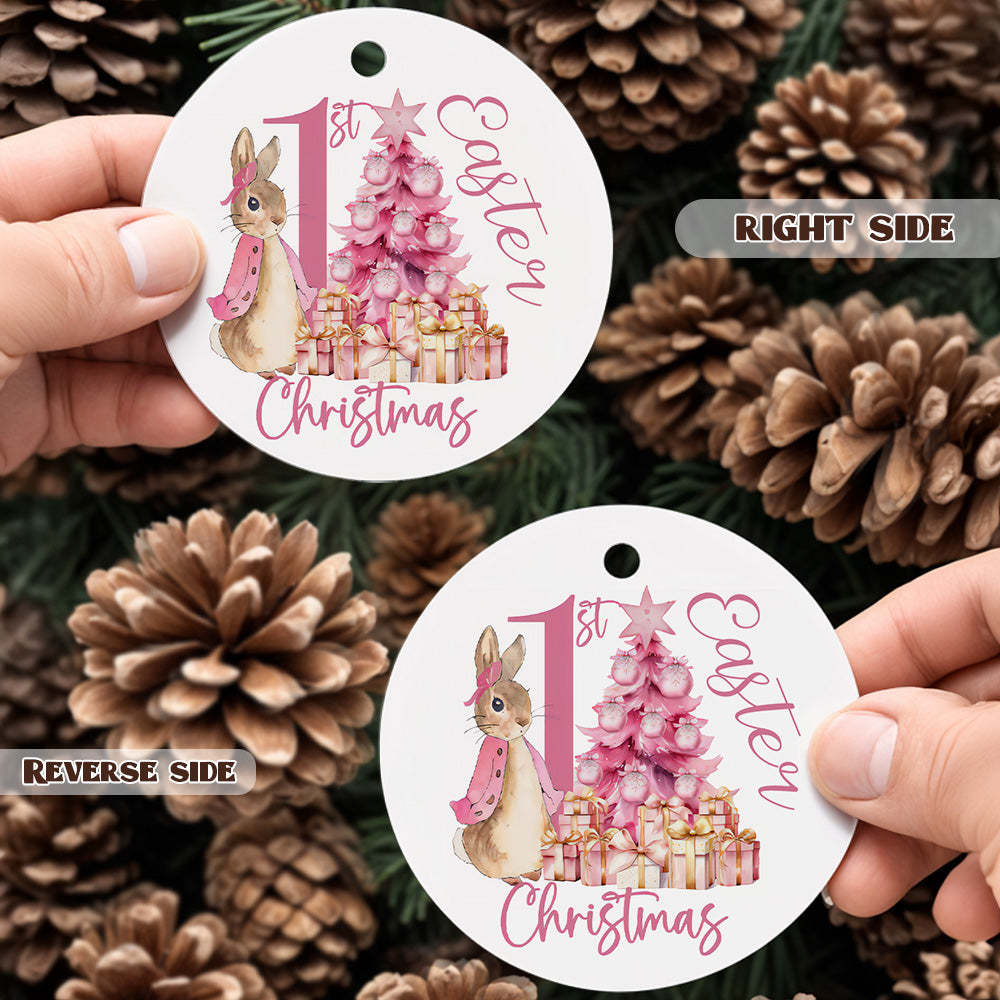 Personalized Baby's First Christmas Ornament Cute Rabbit Ornament for New Baby Christmas Gift - soufeelus