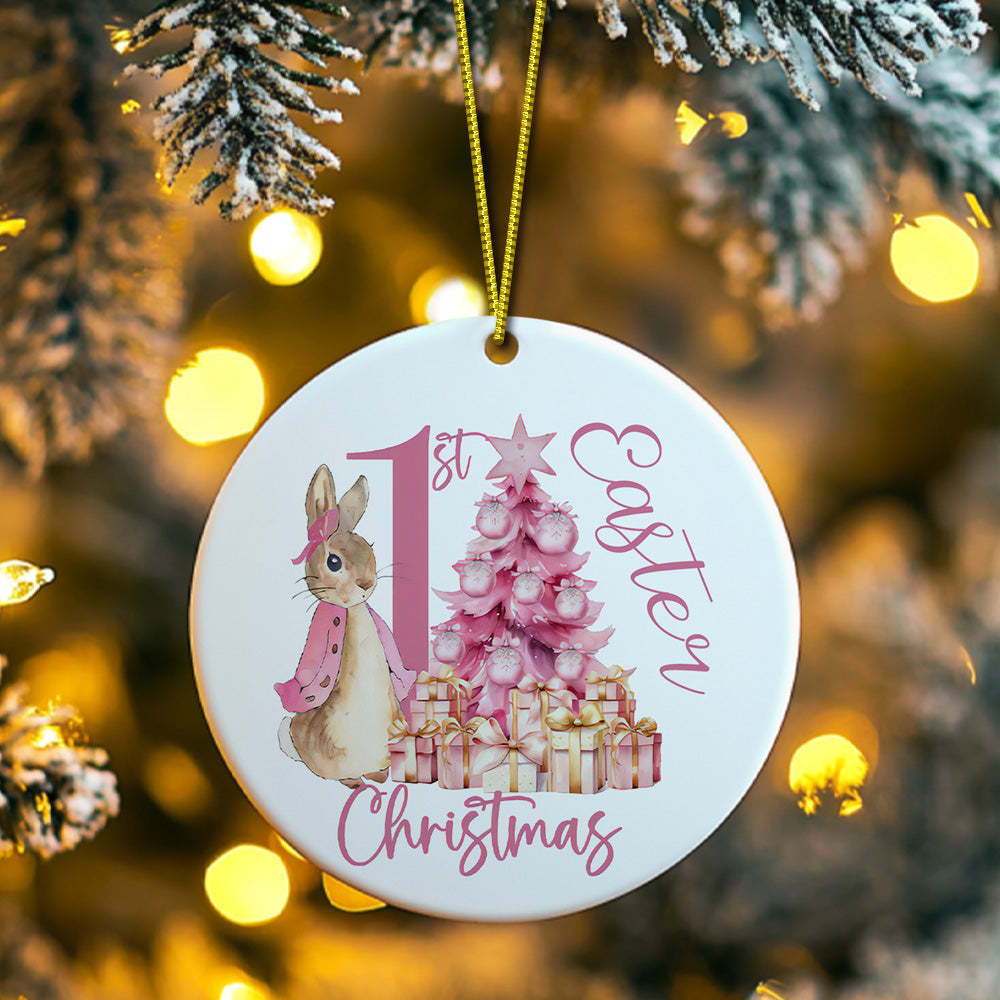 Personalized Baby's First Christmas Ornament Cute Rabbit Ornament for New Baby Christmas Gift - soufeelus