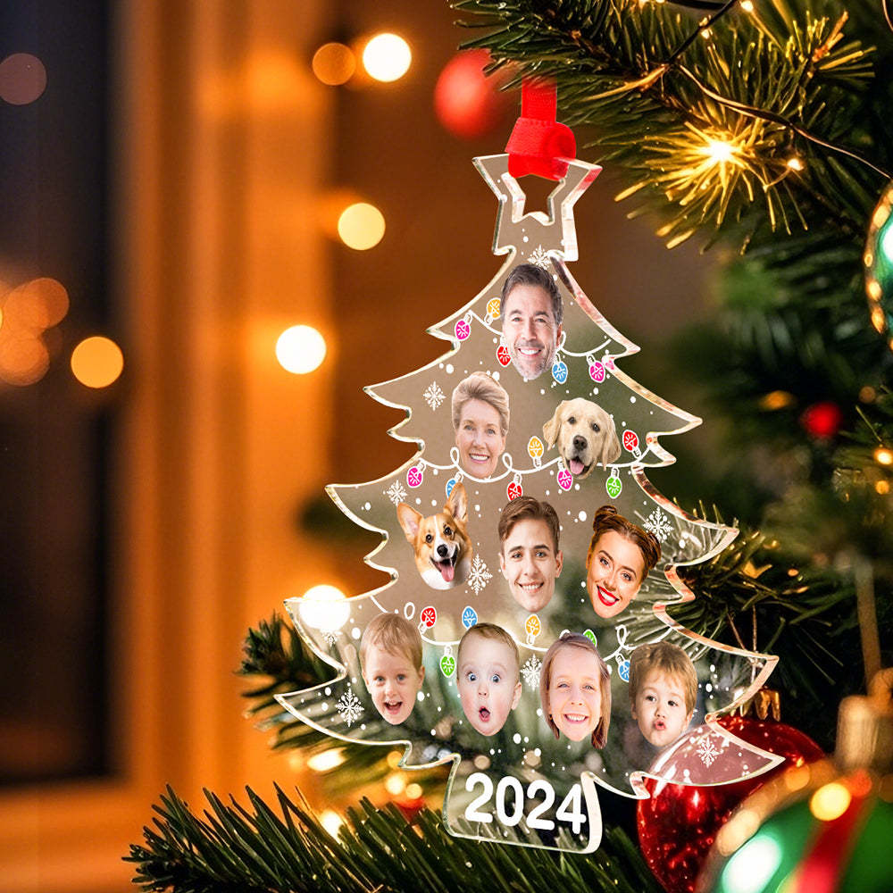 Personalized Photo Christmas Tree Family Ornament Funny Christmas Ornament Gift for Family - soufeelus