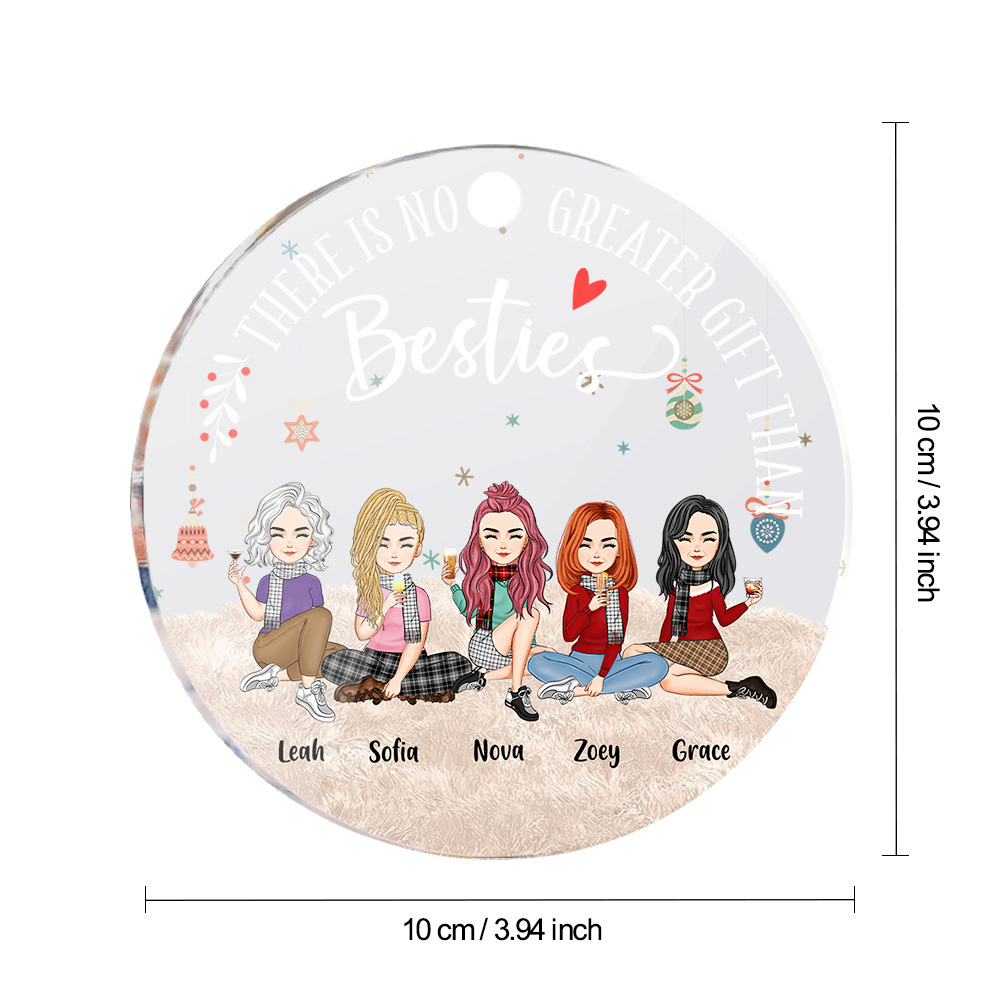 Personalized Circle Ornament Besties Forever Home Decor Best Christmas Gift