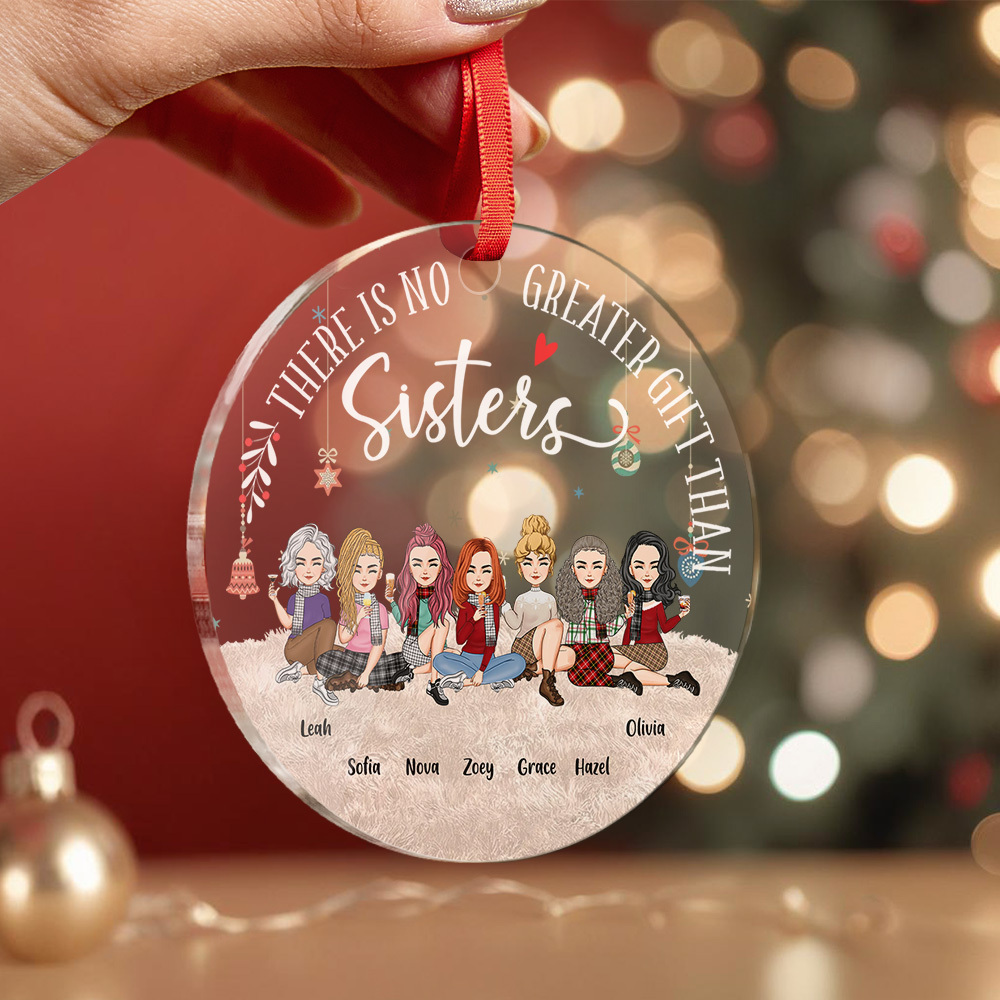 Personalized Circle Ornament Besties Forever Home Decor Best Christmas Gift