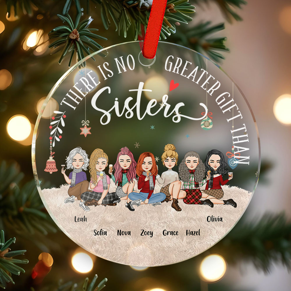 Personalized Circle Ornament Besties Forever Home Decor Best Christmas Gift