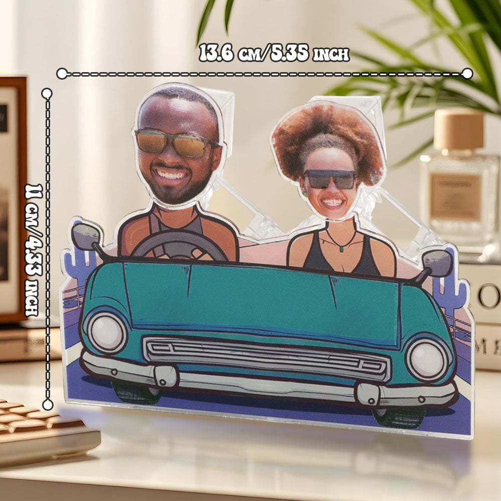Personalized Face Couple In Car Shaking Head Standee Gift for Couple - soufeelus
