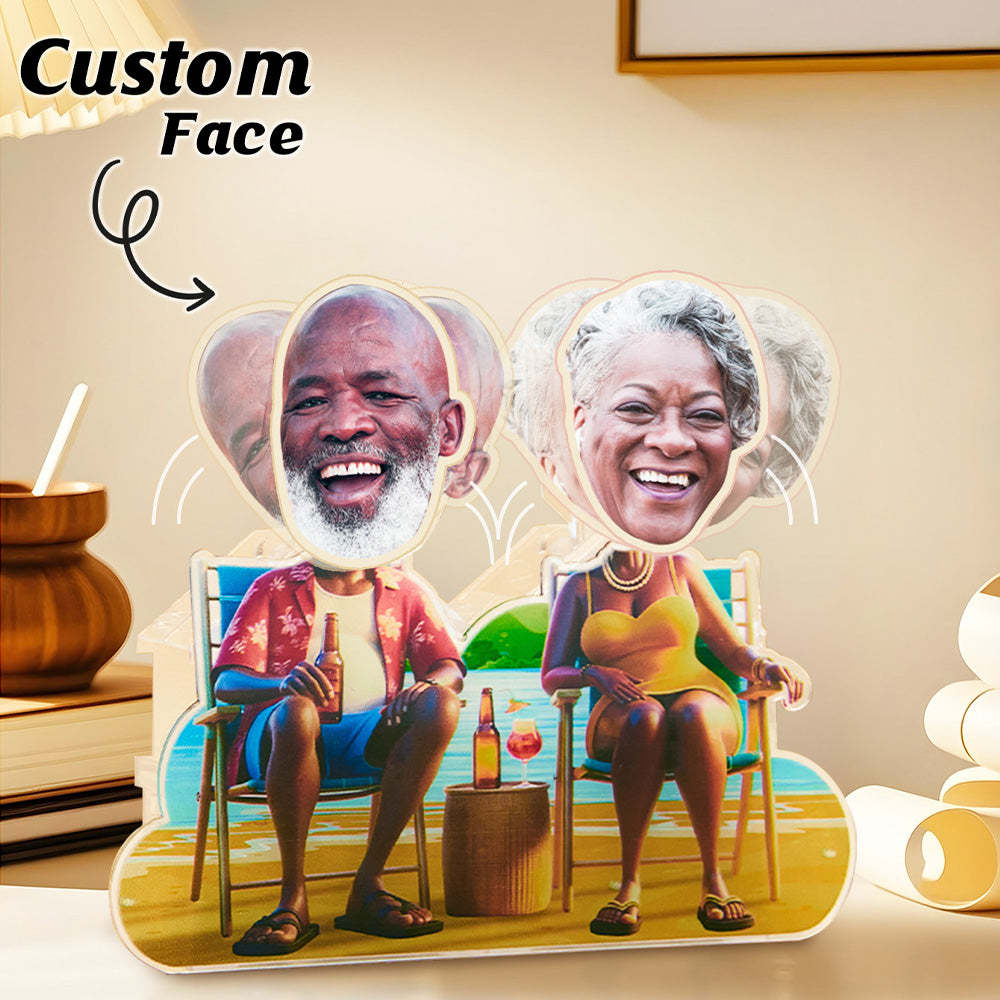 Personalized Face Dad and Mom Shaking Head Standee Gift for Dad and Mom - soufeelus