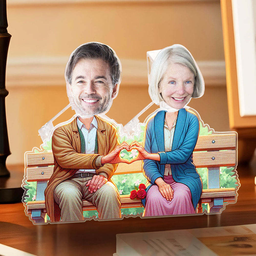 Personalized Face Grow Old Together Shaking Head Standee Gift for Dad and Mom - soufeelus