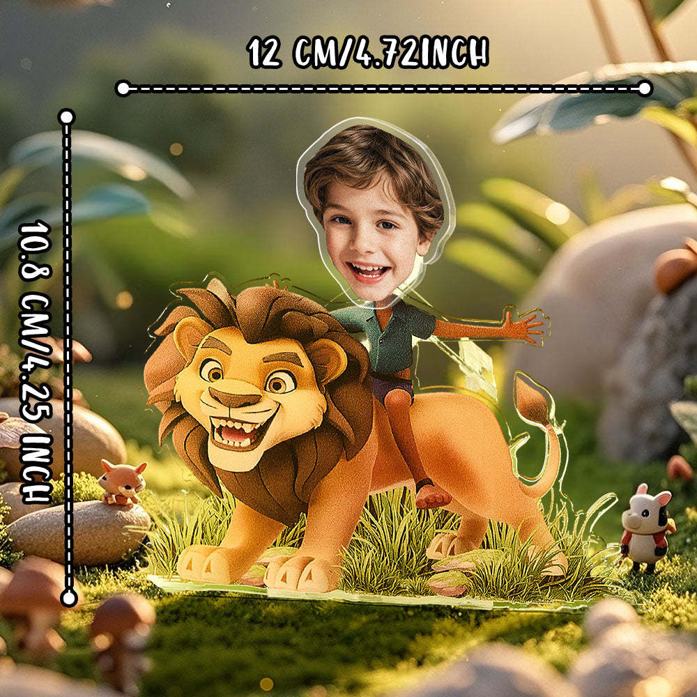 Personalized Face Kids and Animal Shaking Head Standee Gift for Kids - soufeelus