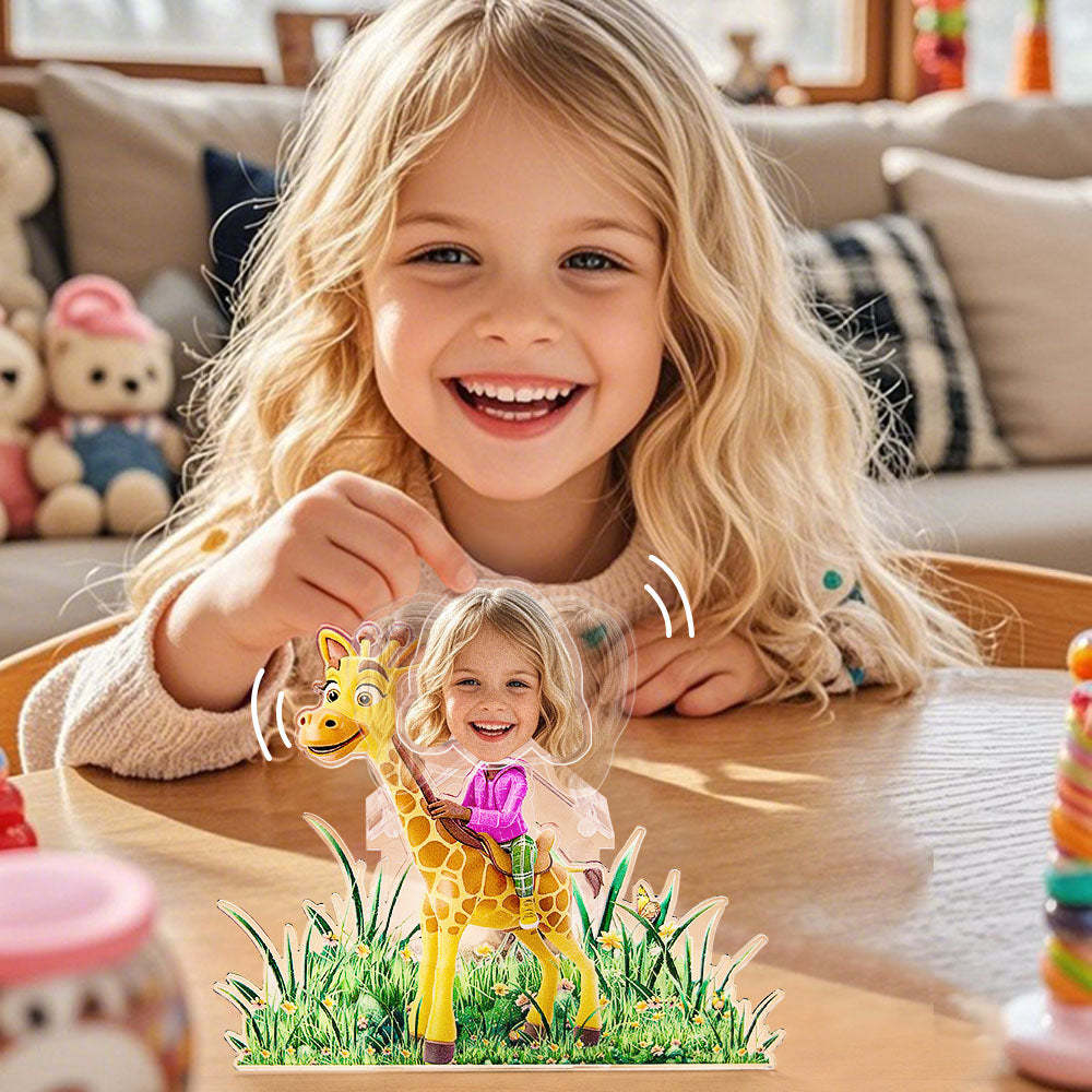 Personalized Face Kids and Animal Shaking Head Standee Gift for Kids - soufeelus