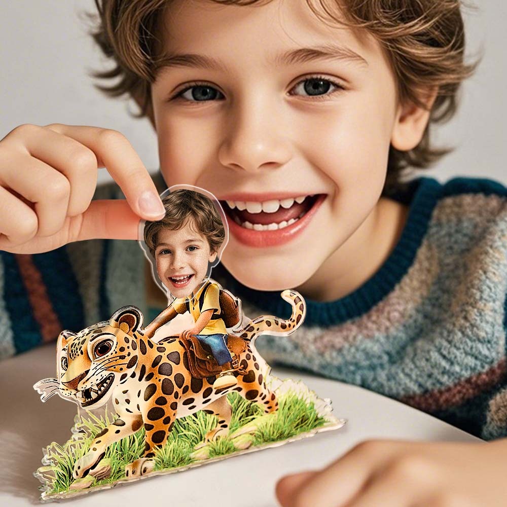 Personalized Face Kids and Animal Shaking Head Standee Gift for Kids - soufeelus