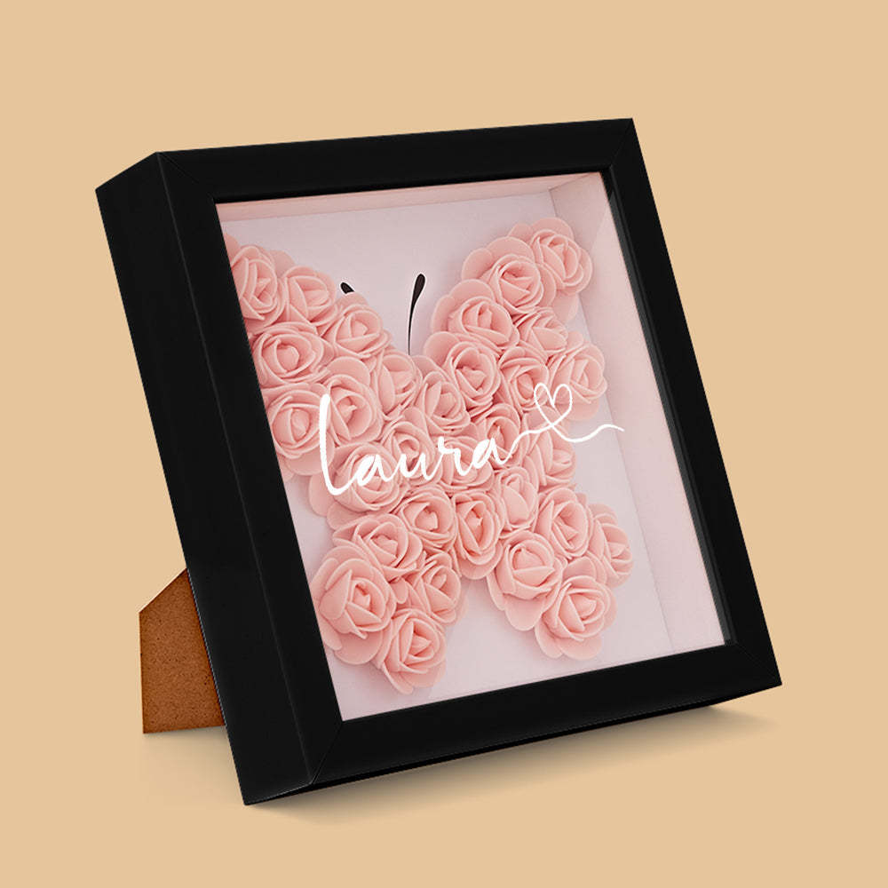 Custom Flower Shadow Box Personalized Name Flower Shadowbox Frame Gift - soufeelus