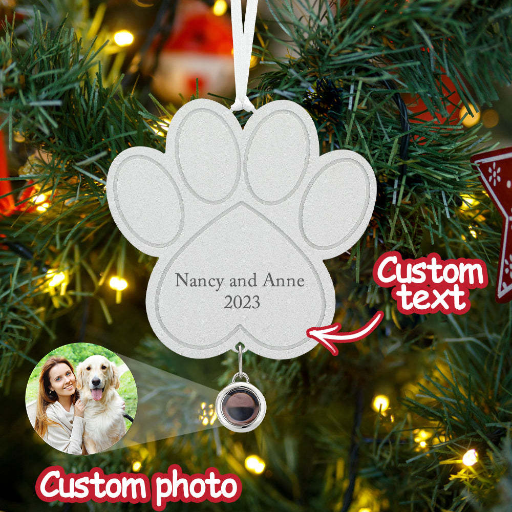 Custom Projection Ornament Personalized Photo Paw Ornament Gifts for Pet Lovers - soufeelus