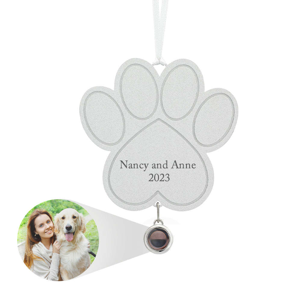 Custom Projection Ornament Personalized Photo Paw Ornament Gifts for Pet Lovers - soufeelus